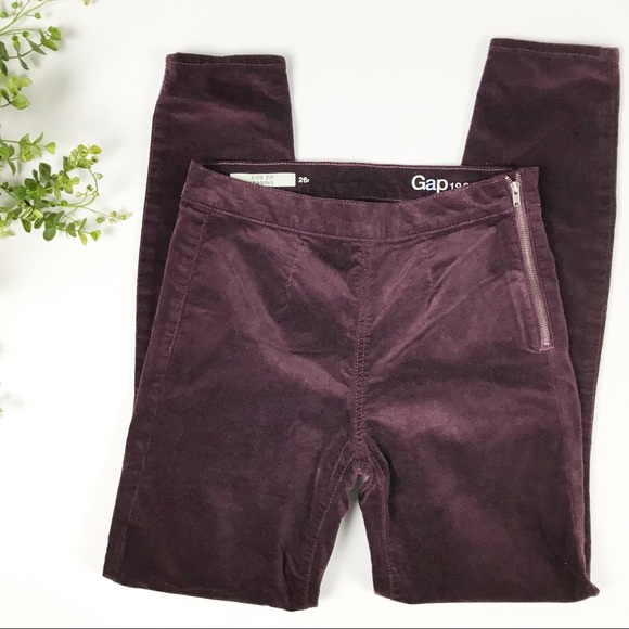 GAP | Burgundy & Navy Velvet Side Zip Legging | 26 - Picture 4 of 14
